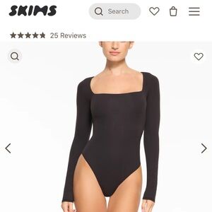 SKIMS NEW WITH TAGS SQUARE NECK FITS EVERYBODY BODYSUIT SIZE SMALL